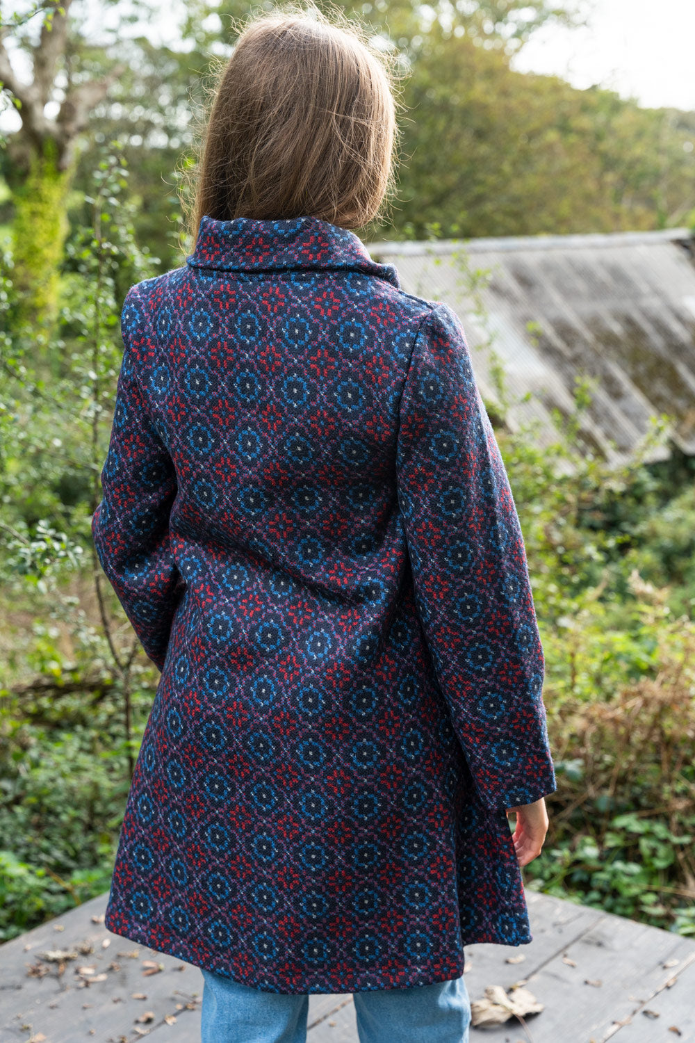 Traditional Welsh Tapestry Vintage Rose Draped Coat by Melin Tregwynt