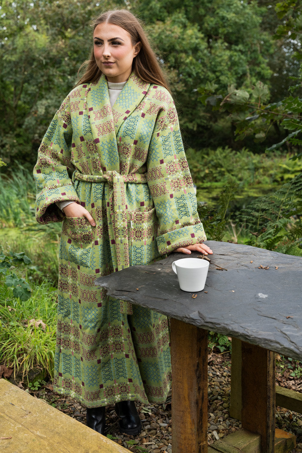 Men's Green Solid Color Flannel Robe – Leveret Clothing